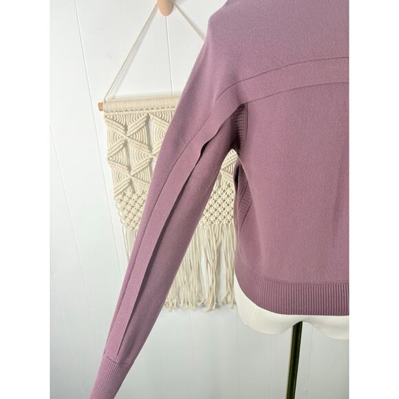 Athleta Advantage Knit Zip Sweater Size XS Damask Mauve Cardigan Athleisure - Picture 11 of 16